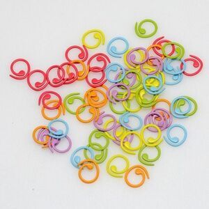60 Pcs Metal Stitch Markers, 6 Color Helical-Shaped Crochet Markers Ring